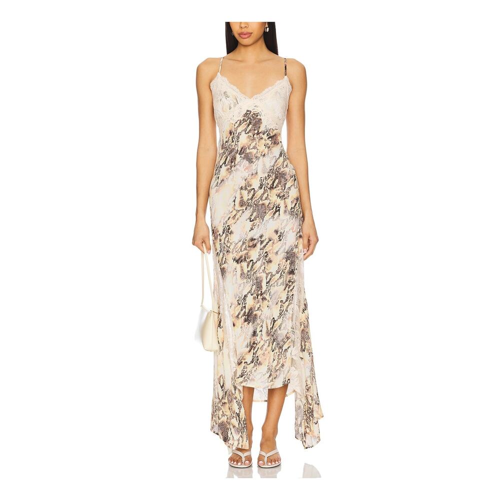 Afrm Lace Multicolor Snake Print Slip Size M Dress